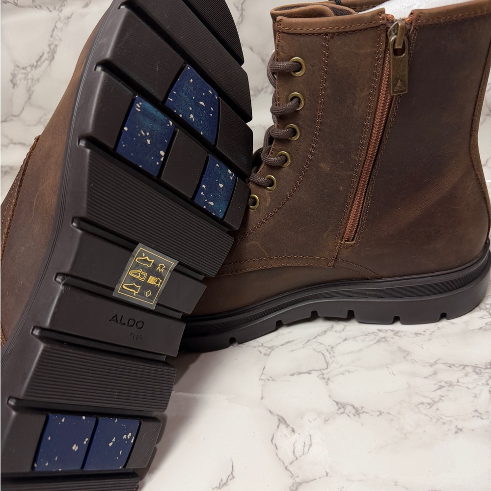 Aldo Dark Brown Men's Lace-Up Boots - Picture 7 of 10